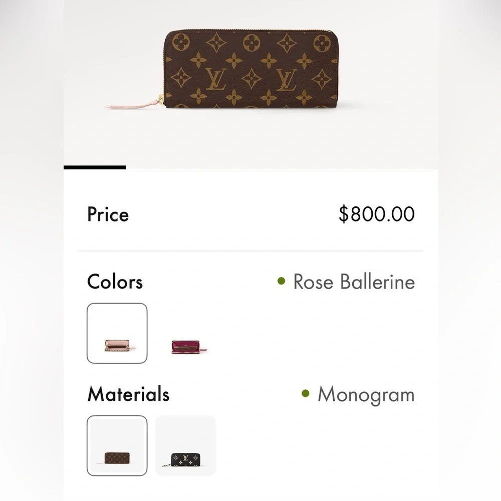 Louis Vuitton Rose Clemence wallet - Picture 2 of 16
